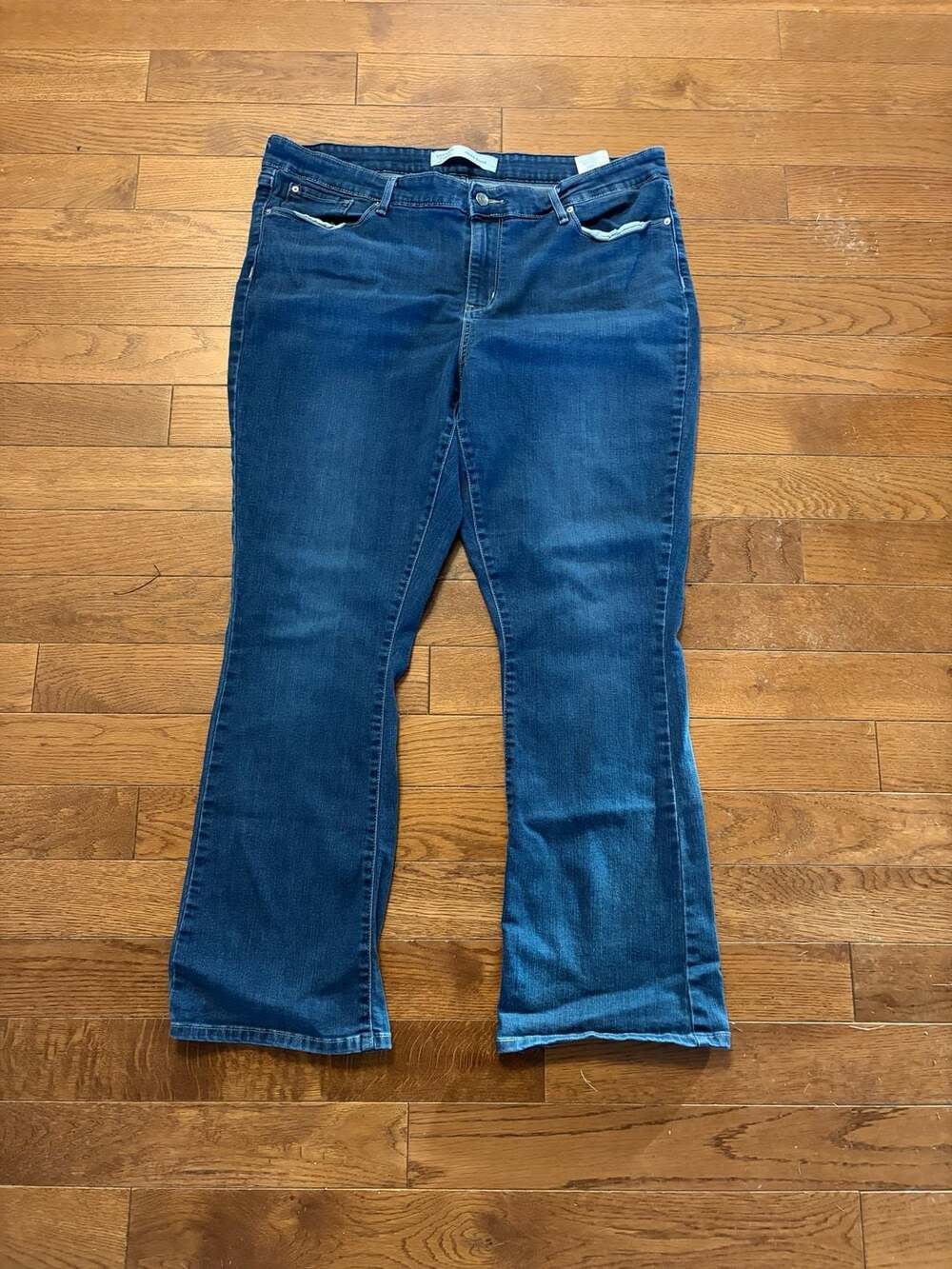 Levi Strauss Signature Mid Rise Bootcut Jeans 20m Dark Wash Stretch Denim
